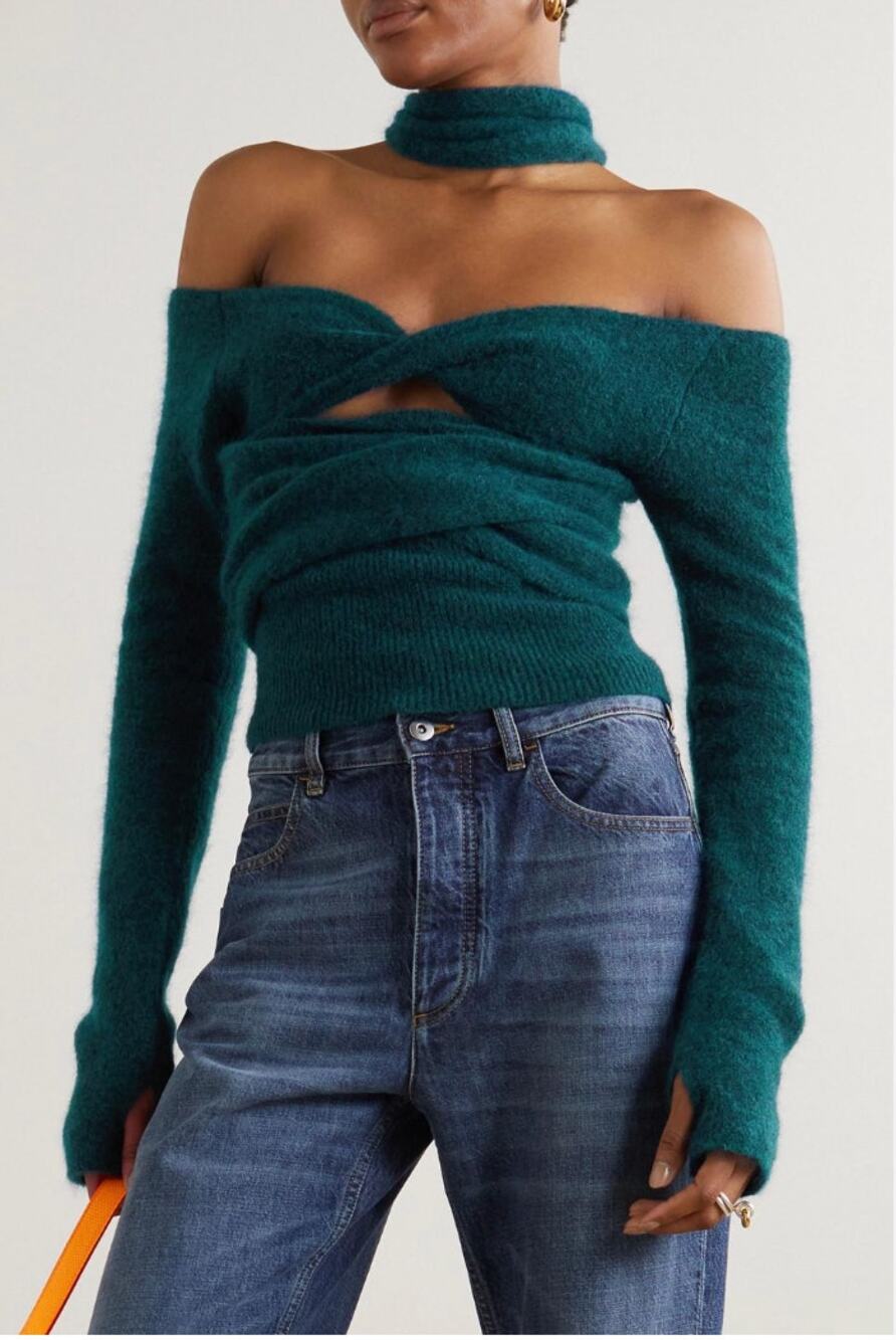 Gauge81 Elim Cutout Knitted Sweater Turquoise